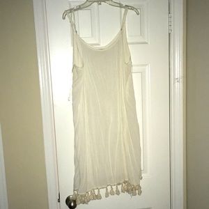 Off White Sleeveless Sun Dress